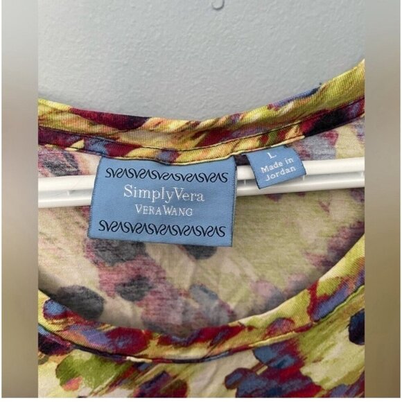 Vera Wang Multicolored Sleeveless Top Women's Size Large Designer Blouse - Picture 3 of 5